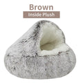 2-in-1 Round Cushion & Warm Pet House for Cats and Small Dogs