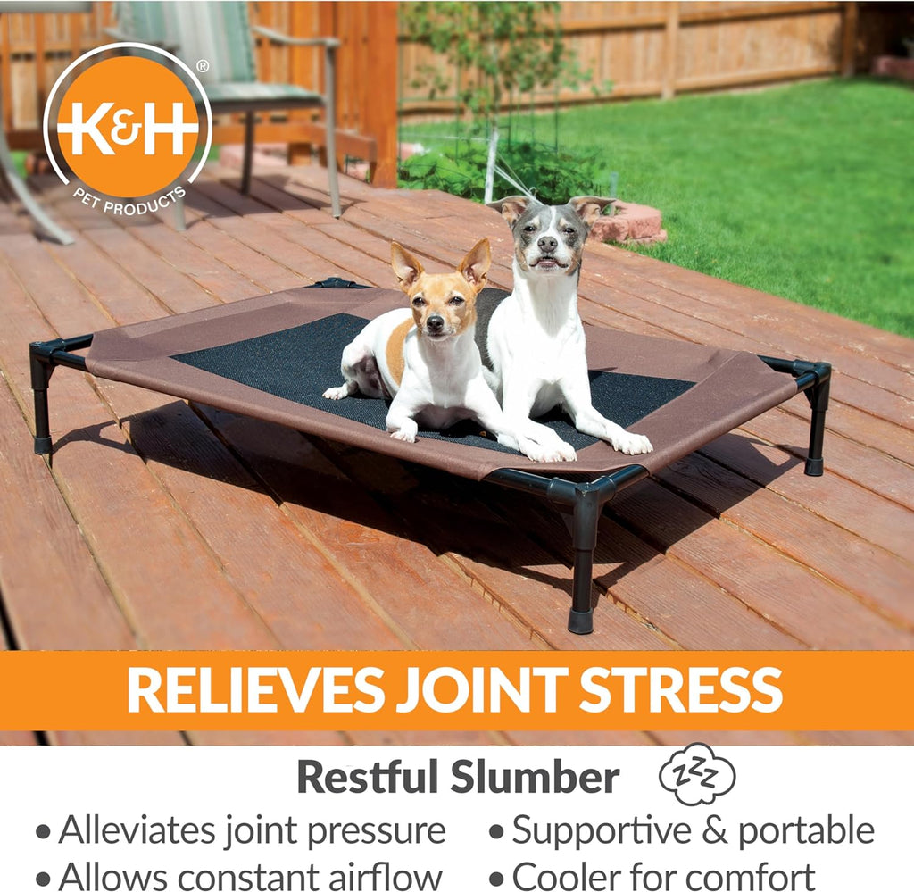 Original Pet Cot Elevated Dog Bed Chocolate/Black Mesh Large 30 X 42 X 7 Inches